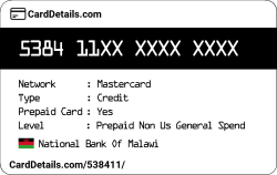 Card Details: 538411