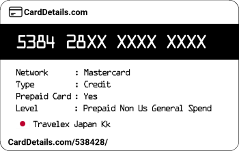 Card Details: 538428