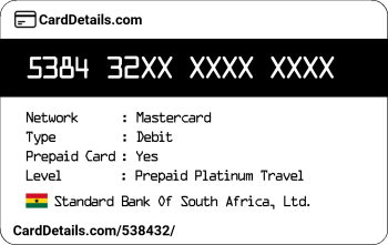 Card Details: 538432