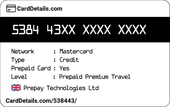 Card Details: 538443