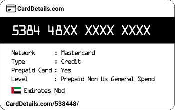 Card Details: 538448