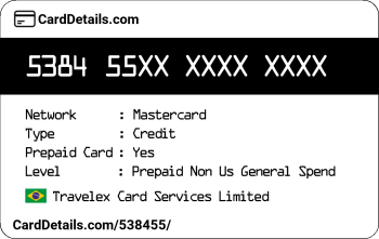 Card Details: 538455