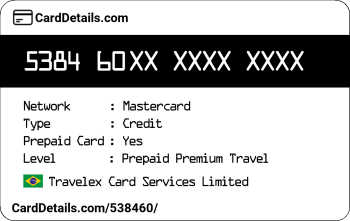 Card Details: 538460
