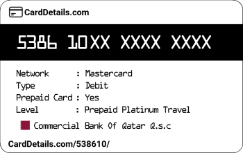 Card Details: 538610