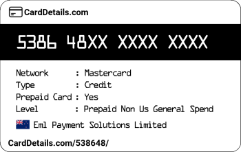 Card Details: 538648