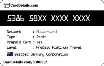 Card Details: 538658