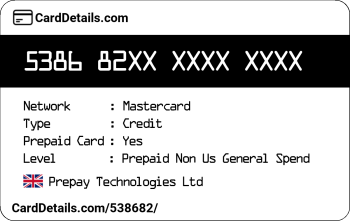 Card Details: 538682