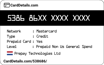 Card Details: 538686
