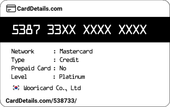 Card Details: 538733