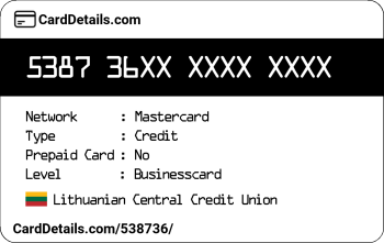 Card Details: 538736