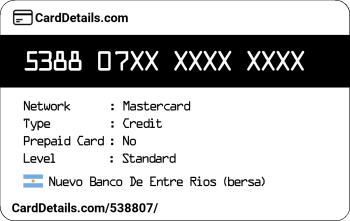 Card Details: 538807