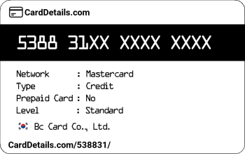 Card Details: 538831