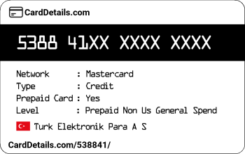 Card Details: 538841