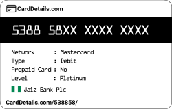 Card Details: 538858
