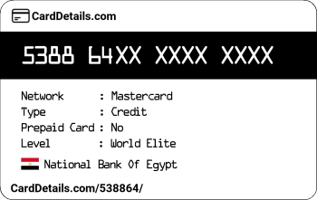 Card Details: 538864