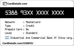 Card Details: 538893