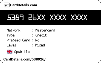 Card Details: 538926