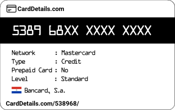 Card Details: 538968