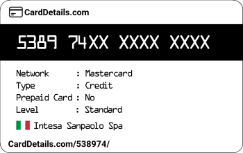 Card Details: 538974