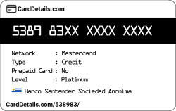 Card Details: 538983