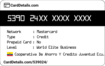 Card Details: 539024