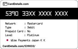 Card Details: 539033