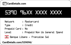 Card Details: 539096