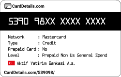 Card Details: 539098