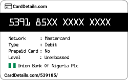Card Details: 539185