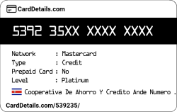 Card Details: 539235