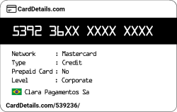 Card Details: 539236