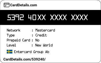 Card Details: 539240