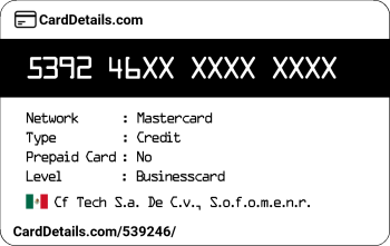 Card Details: 539246