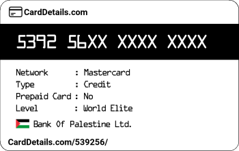 Card Details: 539256
