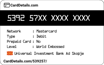 Card Details: 539257