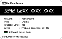 Card Details: 539262