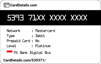 Card Details: 539371
