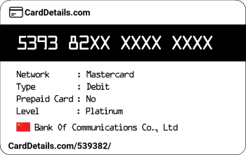 Card Details: 539382