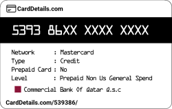 Card Details: 539386