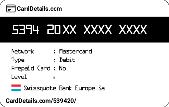 Card Details: 539420