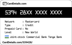 Card Details: 539428
