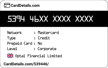 Card Details: 539446