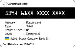 Card Details: 539461