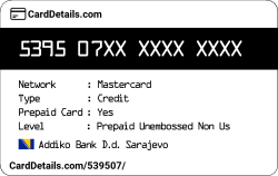 Card Details: 539507