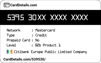 Card Details: 539530