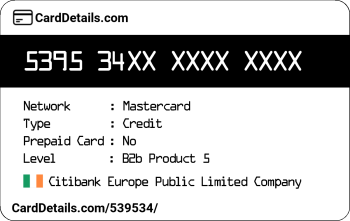 Card Details: 539534