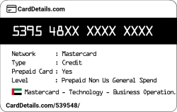 Card Details: 539548