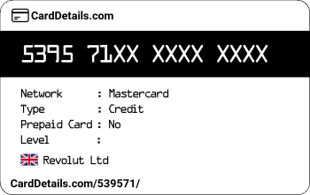 Card Details: 539571