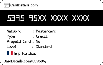 Card Details: 539595