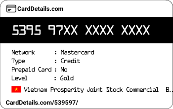 Card Details: 539597